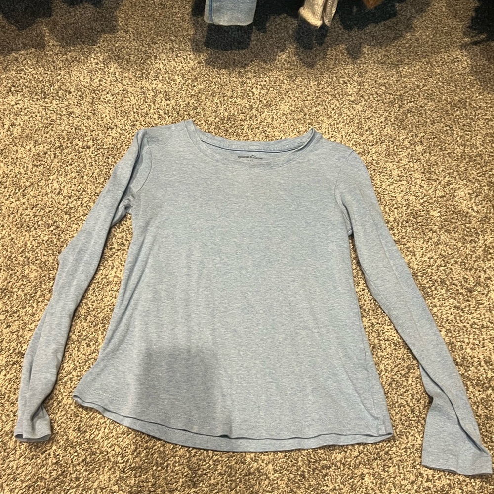 Eddie Bauer Heather Blue Long Sleeve Tee